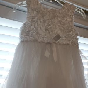 White flower girl dress